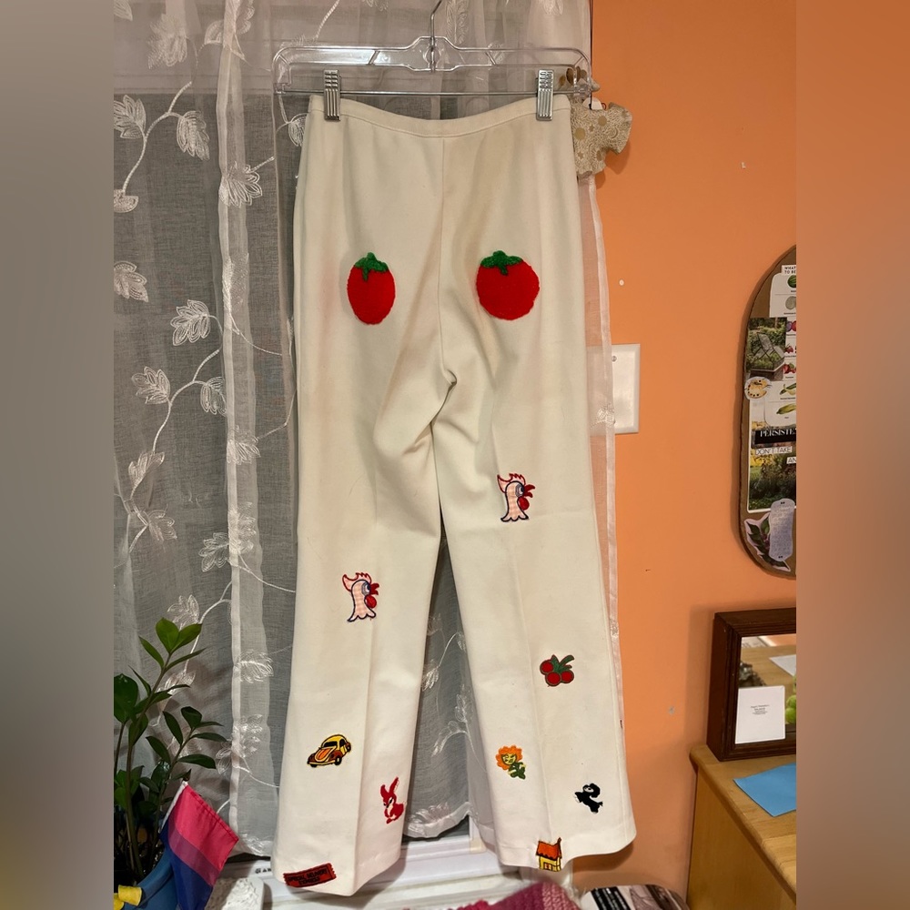 Vintage Funky Appliqué Straight Leg Pants